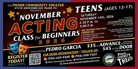 November Acting Class for Beginners (2026) - TEENS