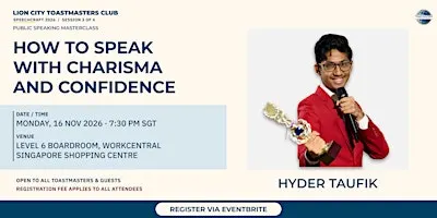 Public Speaking Masterclass: How to Speak with Charisma and Confidence