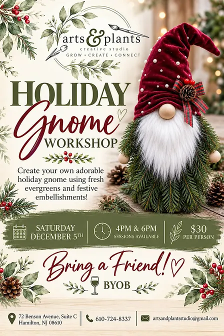 holiday gnome workshop 6pm