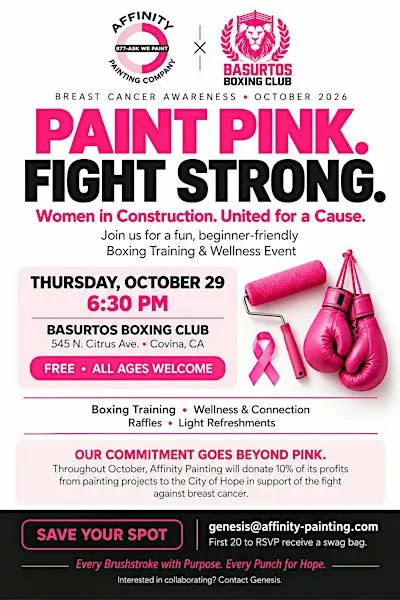 PAINT PINK. FIGHT STRONG. Breast cancer Awareness Event.