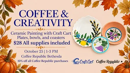 Coffee & Creativity: Ceramic Painting with Craft Cart