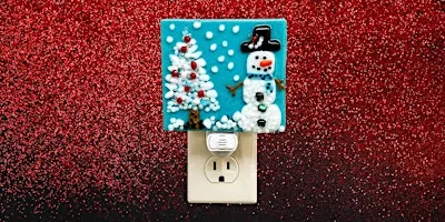 Snowman Glass Fused make a nightlight, suncatcher or tea-light