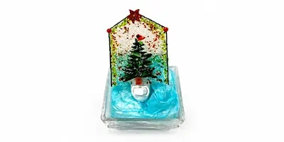 Glass  Fused  Christmas tree 4 1/2 " tall., Nightlight, Suncatcher or Tea ;