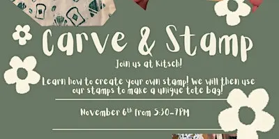 Carve & Stamp Tote Class at Kitsch