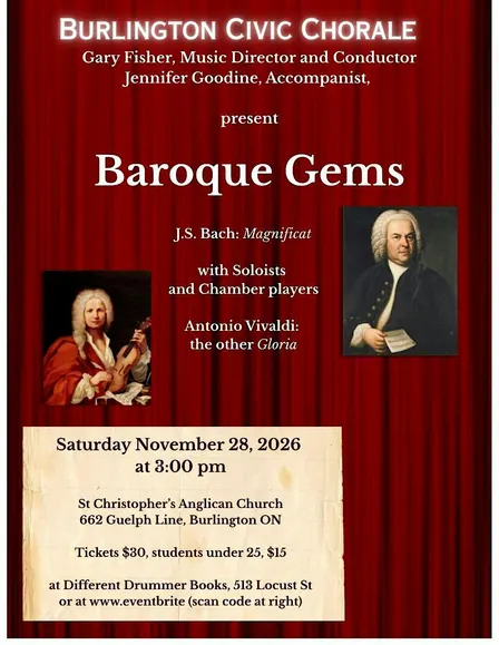 Burlington Civic Chorale sings Baroque Gems