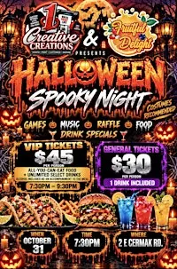 COSTUME HALLOWEEN PARTY/ALL YOU CAN EAT AND DRINK (ALCOHOL) 7:30-9:30PM