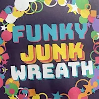 Upcycled funky junk Christmas wreath