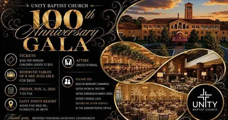 Unity Baptist Church 100th Anniversary Gala