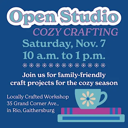 November Open Studio craft workshop in Montgomery County, Md.