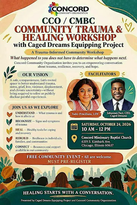 CCO/CMBC  Community Trauma & Healing Workshop w/ Caged Dreams