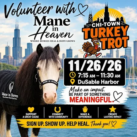 Volunteer with Mane in Heaven Chi Town Turkey Trot