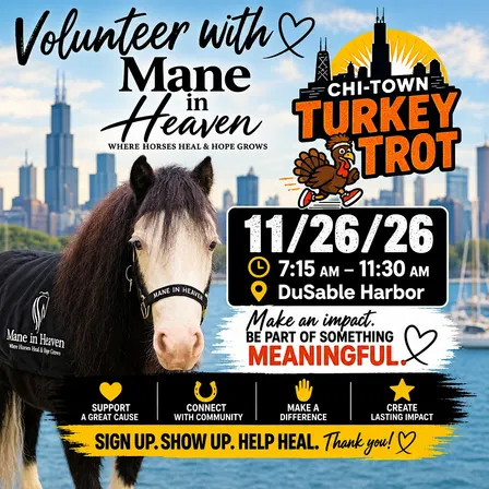 Volunteer with Mane in Heaven Chi Town Turkey Trot