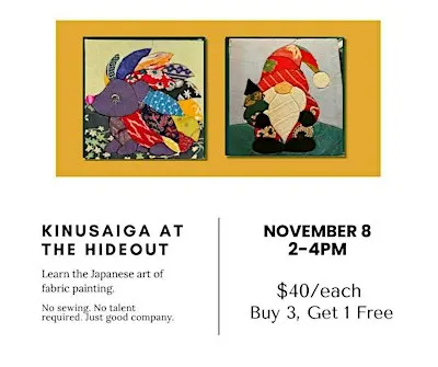 Kinusaiga at The Hideout: No-Sew Fabric Art Afternoon
