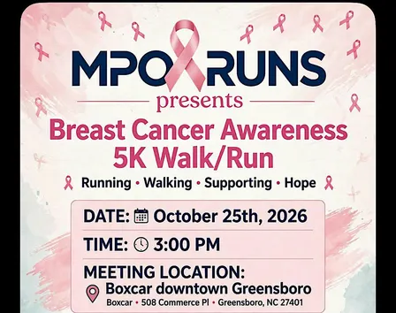 MPO RUNS Presents: Breast Cancer Awareness 5K Walk/Run - Oct 25th