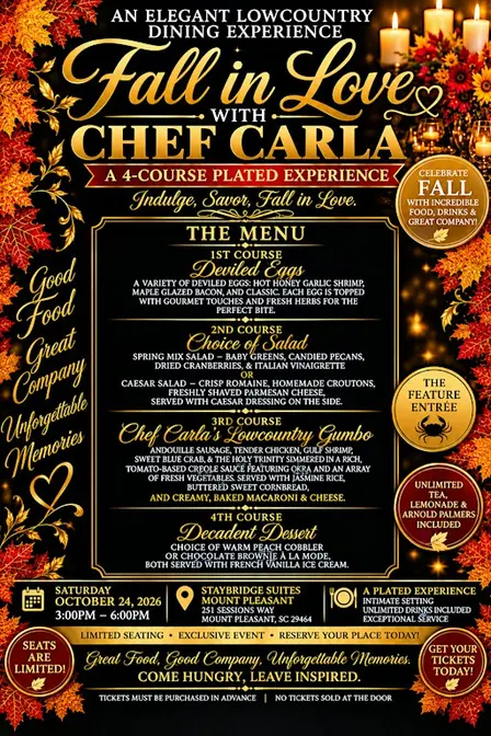 Fall In Love with Chef Carla - A 4-Course Plated Dining Experience