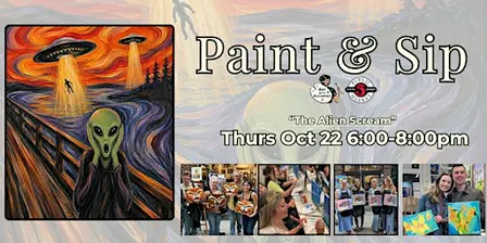 Paint & Sip in Eugene, Oregon “The Alien Scream”