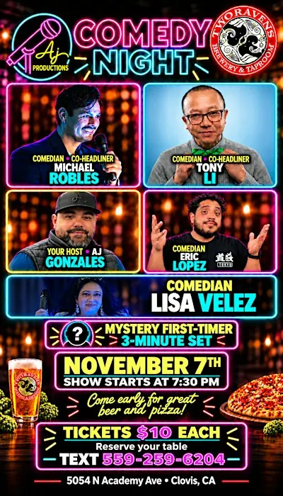 Comedy Night at Two Raven Brewery & Taproom- Presented by AJ Production