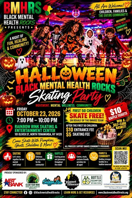Halloween Black Mental Health Rocks Skating Party