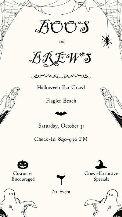 Boos and Brews - Halloween 2026 Bar Crawl in Flagler Beach