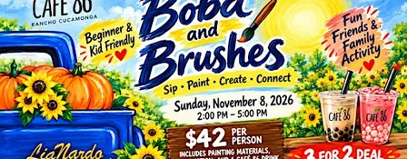 Boba & Brushes at Cafe 86 w/LiaNardo Mobile Paint & Sip