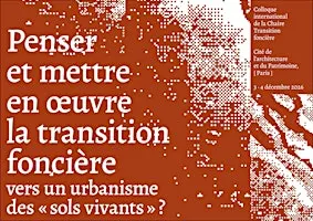 Penser et mettre en œuvre  la transition foncière - JEUDI 3 DECEMBRE