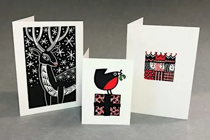 Creative Mondays with Laura: Hand block printed Christmas cards