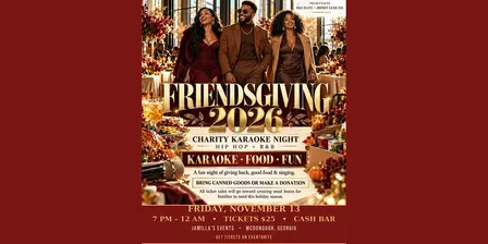 Friendsgiving 2026: Hip Hop & R&B Karaoke Night — A Charity Night of Giving