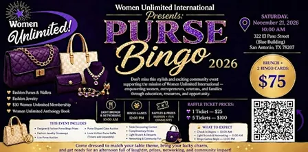 Women Unlimited Presents our 1st Inaugural Purse Bingo & Auction