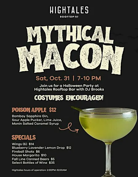 Mythical Macon Halloween Party at Hightales Rooftop Bar