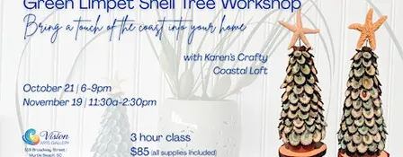 Create Beautiful Coastal Home Décor, Green Limpet Shell Tree Workshop