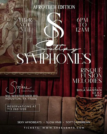 Sultry Symphonies. Nov 5th at Sophie Cocktail & Terrace Bar. AfroTech Editi