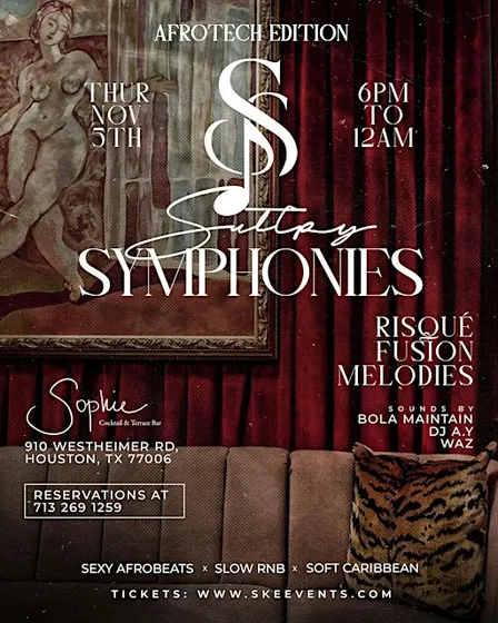 Sultry Symphonies. Nov 5th at Sophie Cocktail & Terrace Bar. AfroTech Editi