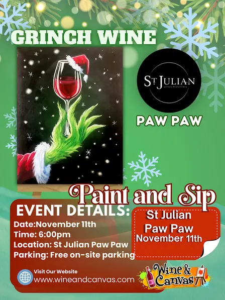 Grinch Wine-St Julian-Paw Paw-Paint and Sip