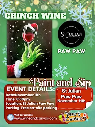 Grinch Wine-St Julian-Paw Paw-Paint and Sip