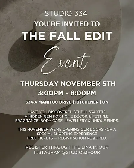 Studio 334 Presents: The Fall Edit Event