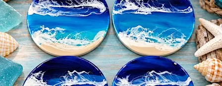 Coastal Coaster Set - Painting & Resin Class