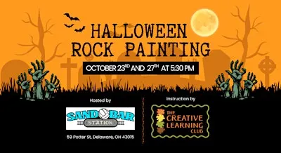 Halloween-Themed Rock Painting