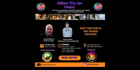 Hobby Con TCG Expo WINNIPEG – FREE Entry & Parking | January 9-10