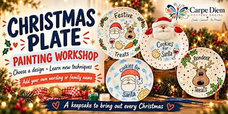 Paint Your Own Christmas Treats Plate | Pottery Painting Workshop