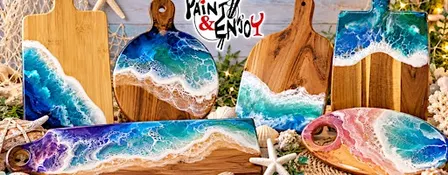 Ocean Waves Resin Charcuterie Board at Wyndridge Farm