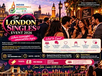 Indian Professionals in London Singles Event for All Age Group 30s-50s