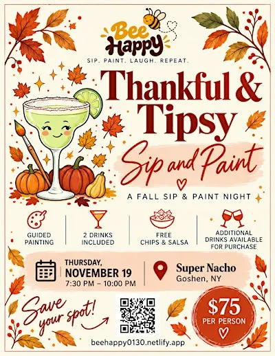 Thankful & Tipsy (Sip and Paint)