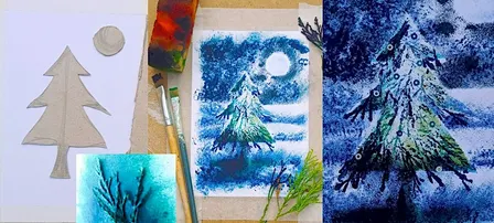 Plant Monoprint and Stencil a Seasonal Picture or Card Workshop