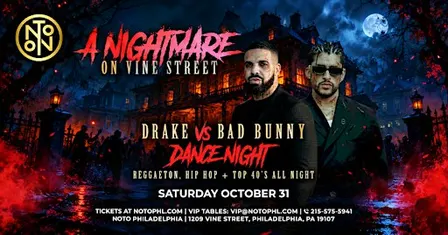 A Nightmare On Vine Street: Halloween Party @ NOTO Philadelphia