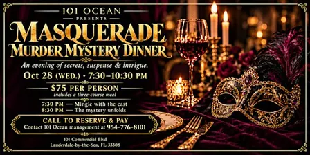 Murder Mystery Dinner at 101 Ocean | A Masquerade Experience
