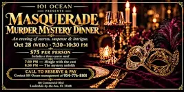 Murder Mystery Dinner at 101 Ocean | A Masquerade Experience