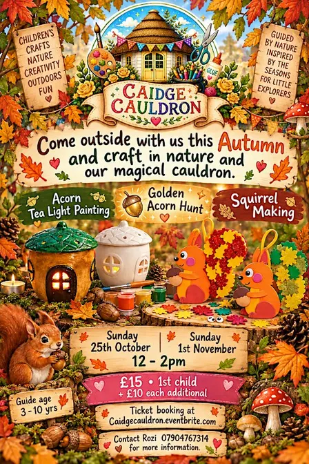 Autum acorn tea light painting & squirrel crafting.