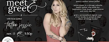 meet & greet with local author tattoo jessie at [grounded] books