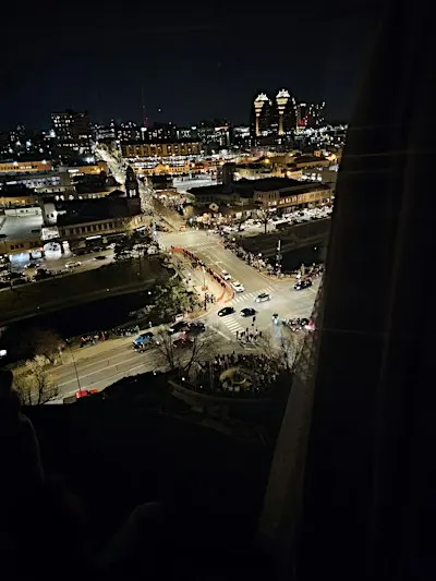 Party at the top of the plaza