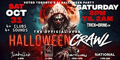 Toronto Halloween Party 2026 | King West Club Crawl | Sat, Oct 31